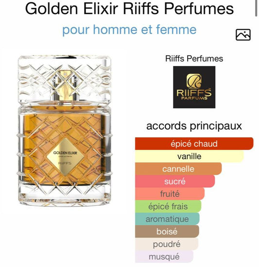 Golden Elixir Riiffs Perfumes pour homme et femme ⭐⭐⭐⭐