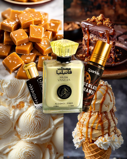 Pack TRIO Musk Vanilla & red african & perfume oil chocolat caramel